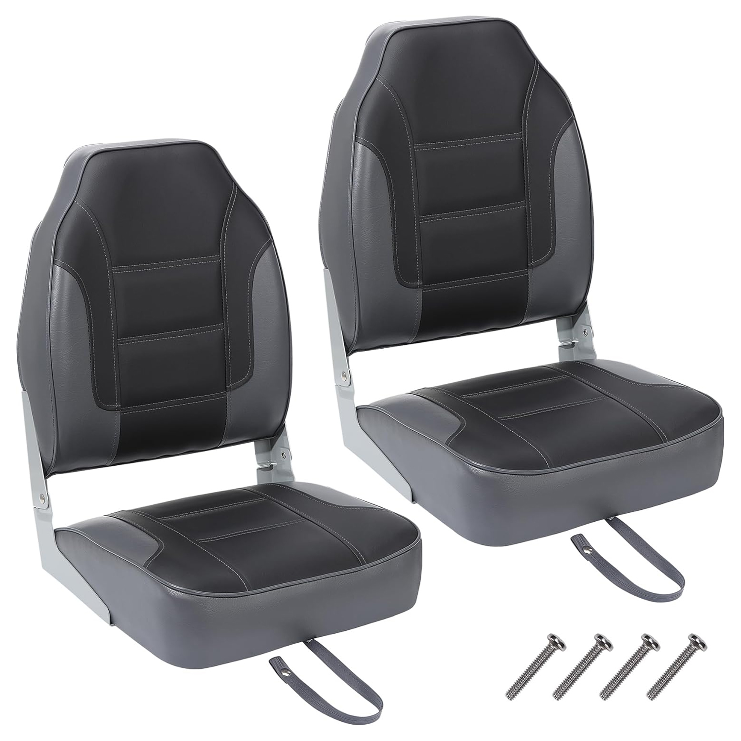 Fishing Boat Seat - 2-pack opvouwbare bootstoelen, hoge rugleuning visbootstoel,