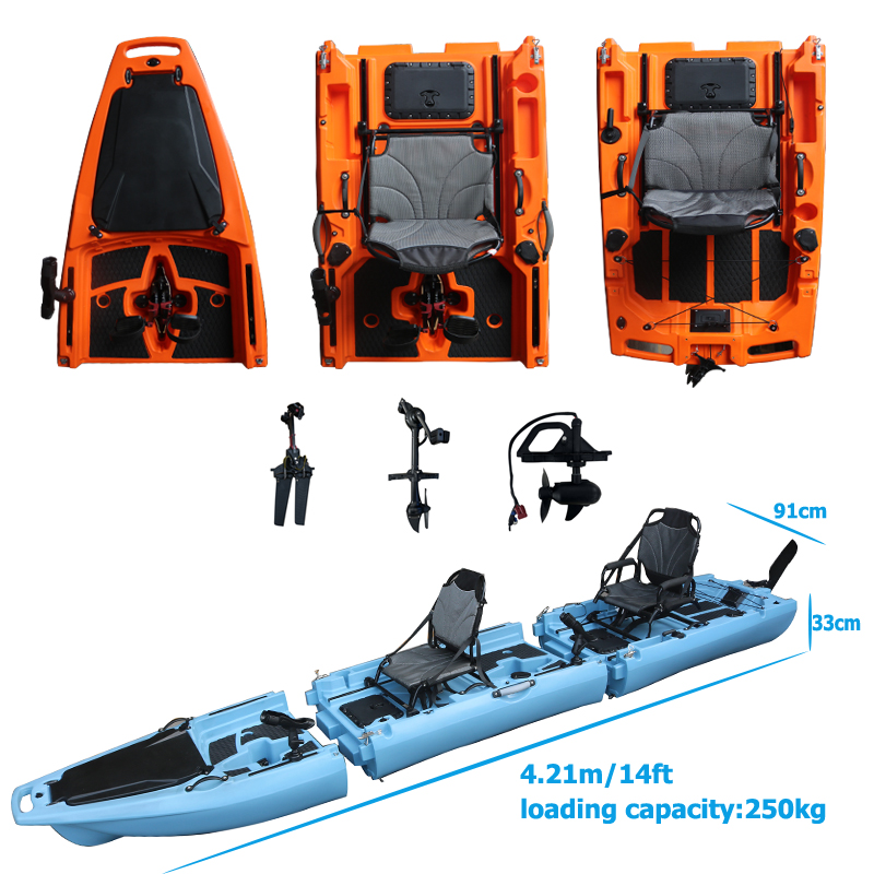 Fishing Boat Seat - 14FT 2-persoons demontabele peddelkayak zit-op-top dubbele