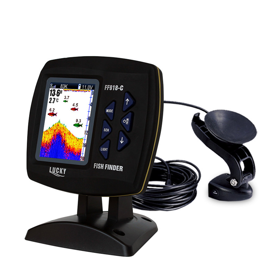 Fishing Boat Depth Finder - FF918-C100DS Kleurenscherm Bedrade Viszoeker Dubbele Frequentie
