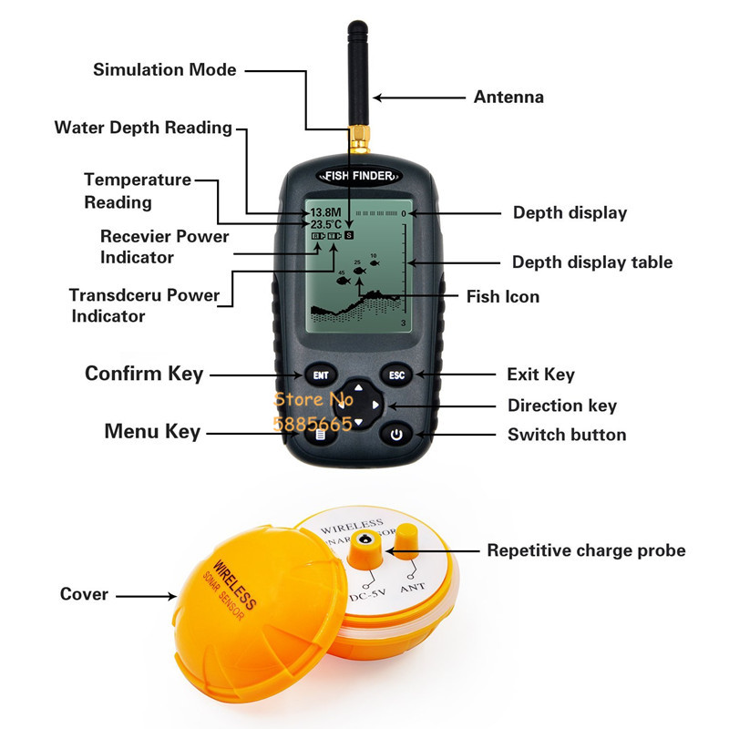 Slimme draagbare 50M diepte so - Fishing Boat Depth Finder recensie en prijs