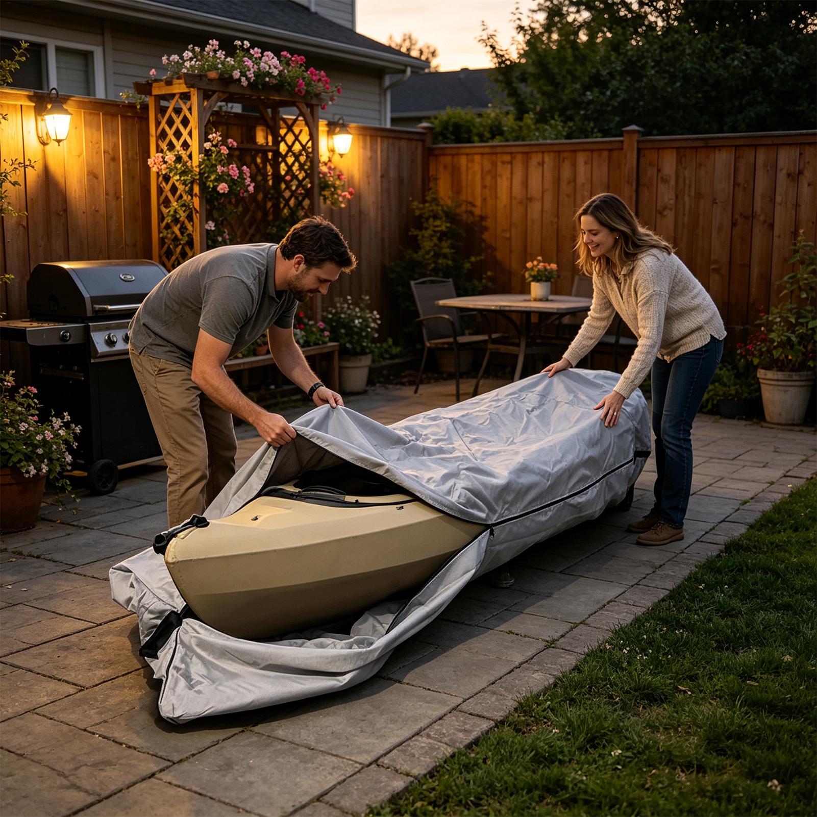 Kajakhoezen voor buitenopslag, - Fishing Boat Cover recensie en prijs