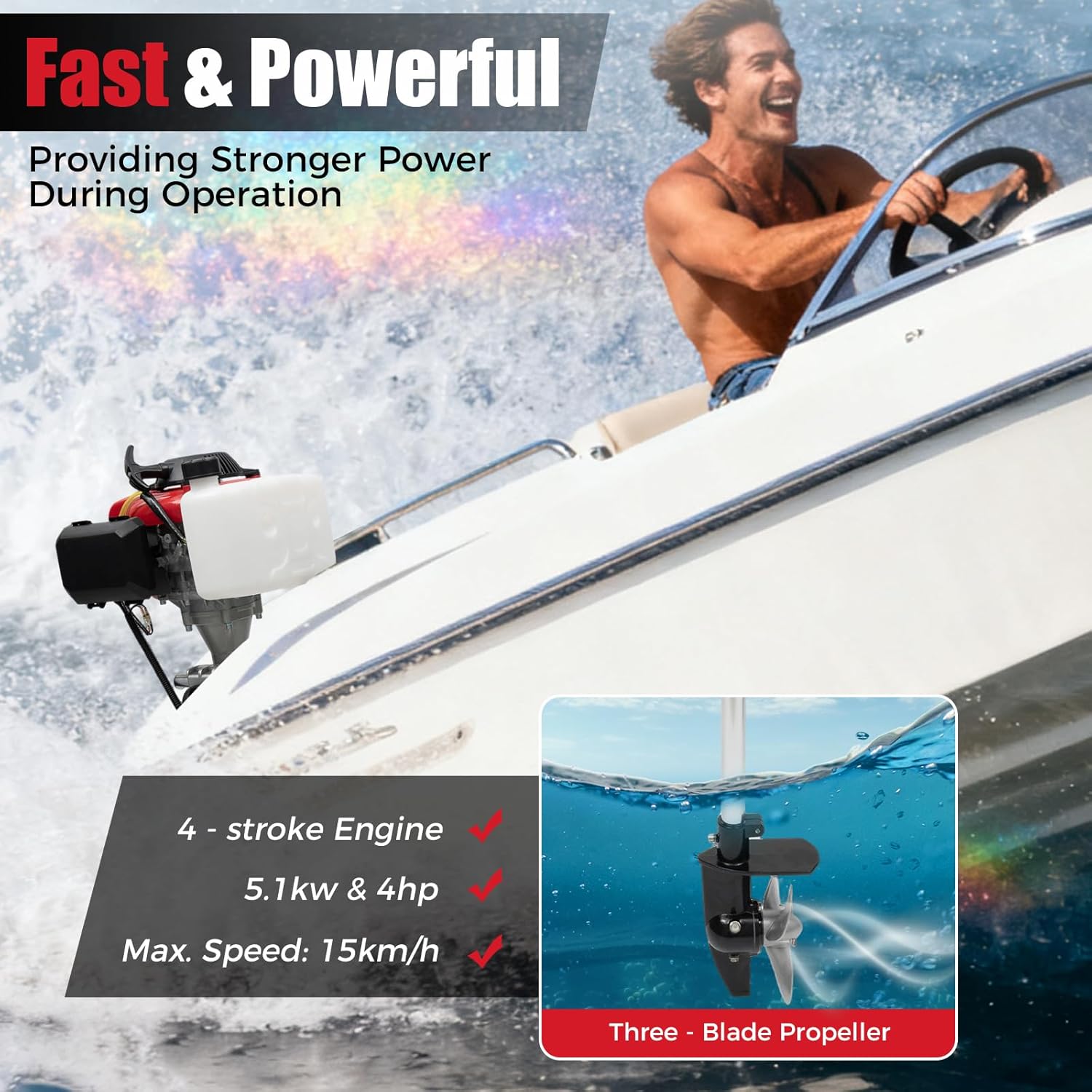 4PK buitenboordmotor, 4-takt 5 - Fishing Boat Outboard Motor recensie en prijs